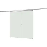 Inova complete glazen dubbele schuifdeur - 176x203 - ondoorzichtig - rond greep-dubbele softclose