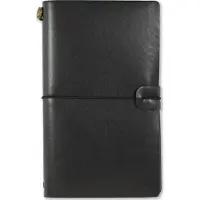 Peter Pauper Press Notitieboek - Voyager - Leder cover - Black - met koordsluiting - 12x20 cm