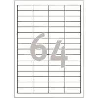 Avery-Zweckform 3667 Universele etiketten 48.5 x 16.9 mm Papier Wit 6400 stuk(s) Permanent hechtend Inkjet, Laser (zwart/wit), Laser (kleur), Kopiëren
