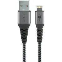 Goobay 8-pins Lightning naar USB-C kabel - USB2.0 - tot 60W / nylon - 2 meter
