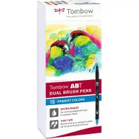 Tombow ABT Dual brush tekenpennen - Brushpennen - set van 18 kleuren - Primaire kleuren