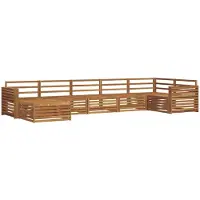 vidaXL Buiten bank set 7 st Naturel