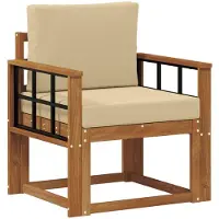 vidaXL Buitensofa Massief Acacia Hout en Polyester Naturel