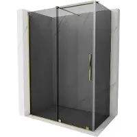 Mexen Velar schuifdouchecabine 140 x 80 , grafiet, goud - 871-140-080-41-50