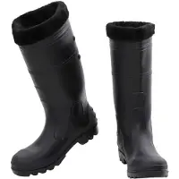 vidaXL Regenlaarzen met verwijderbare sokken maat 42 PVC zwart