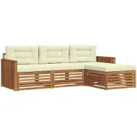 vidaXL Buiten bank set Natuurlijk en Crème 249,5 x 162,5 x 73 cm