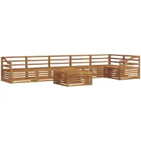 vidaXL Buiten bank set 7 st Naturel