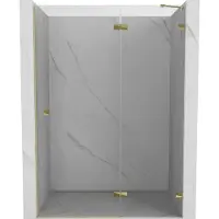 Mexen Lunar douchedeur rechts openslaand 130 , transparant, goud - 834-130-000-50-00-P