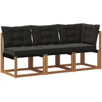 vidaXL 3 st Outdoor Midden- en Hoekbank Naturel