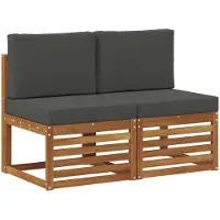 vidaXL 2 Stuk Buiten Midden Sofa Massief Acacia Hout Naturel