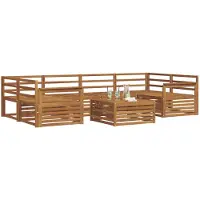 vidaXL Buiten bank set 7 st Naturel Massief Acacia Hout
