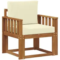 vidaXL Buitensofa Massief Acacia Hout Natuurlijk en Crème