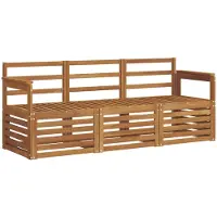 vidaXL Sofa-Sets 3 st Naturel Massief Acacia Hout