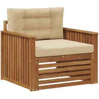 vidaXL Buitensofa Massief Acacia Hout en Polyester Natuurlijk en Beige