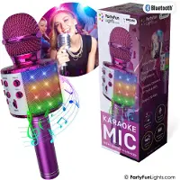 Partyfunlights - Karaoke microphone with speaker - Pink (605601)