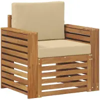 vidaXL Buiten bank set Natuurlijk en Beige Massief Acacia Hout