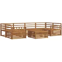 vidaXL Buiten bank set 7 st Naturel Massief Acacia Hout