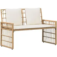 vidaXL Tuinbank Effen Natuurlijk en Crème 116 x 55 x 82 cm