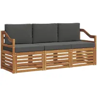 vidaXL Sofa-Sets 3 st Natuurlijk en Antraciet Massief Acacia Hout