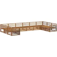 vidaXL Sofa-Sets 9 st Naturel Massief Acacia Hout