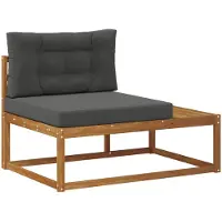 vidaXL Buitenhoekbank met kussen Naturel 115 x 83 x 73 cm