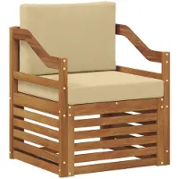 vidaXL Buitensofa Massief Acacia Hout en Polyester Naturel