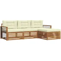 vidaXL Buiten bank set Natuurlijk en Crème 249,5 x 162,5 x 73 cm