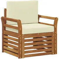 vidaXL Buitensofa Massief Acacia Hout en Polyester Naturel