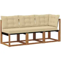 vidaXL Outdoor Midden- en Hoekbank 3 st 3-zits