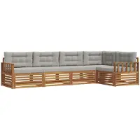 vidaXL Buiten bank set 5 st Natuurlijk en Licht Grijs