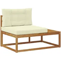 vidaXL Buitenhoekbank met kussen Naturel 115 x 83 x 73 cm