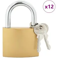 vidaXL U Slot met Sleutels 12 st Koper IJzer