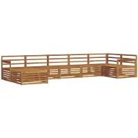 vidaXL Buiten bank set 7 st Naturel
