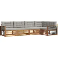 vidaXL Buiten bank set 5 st Natuurlijk en Licht Grijs