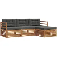 vidaXL Buiten bank set Natuurlijk en Antraciet 245,5 x 162,5 x 73 cm