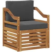 vidaXL Buitensofa Massief Acacia Hout en Polyester Naturel