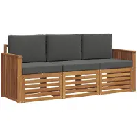 vidaXL Sofa-Sets 3 st Natuurlijk en Antraciet Massief Acacia Hout