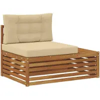 vidaXL Buitenhoekbank 3 Stuk Natuurlijk en Beige 115 x 83 x 73 cm