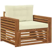 vidaXL Buitensofa Massief Acacia Hout en Polyester Natuurlijk en Crème