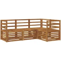 vidaXL Buiten bank set 4 st Naturel Polyester