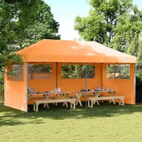 Prolenta Maison Exclusive - Partytent, 292 x 580 x 315 cm, oranje, Oxford-stof