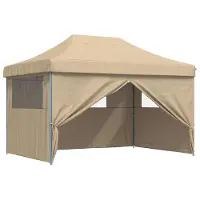vidaXL Partytent, 279 x 410 x 315 cm, beige, Oxford-stof