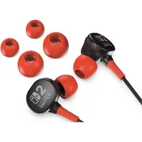 PowerA bedrade oordopjes voor Nintendo Switch 2, kabel, gaming, oordopjes met microfoon, zwart, rood