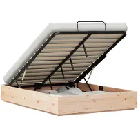 vidaXL Ottoman bedframe met opbergruimte Naturel 140 x 190 cm