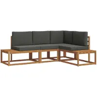 vidaXL 4 st Buiten bank set Massief Acacia Hout en Polyester