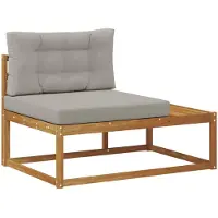 vidaXL Buitenhoekbank met kussen Naturel 115 x 83 x 73 cm