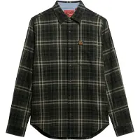 Superdry Overhemd ecru / olijfgroen / zwart