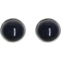 Charme Bijoux Magneet oorbellen zwart zilverrand 10 mm