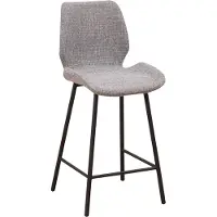 Happyment Barkruk - Lichtgrijs - 67cm zithoogte - Set van 1 - Voor keuken en bar - Met rugleuning - Ergonomische barstoelen