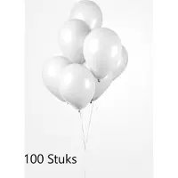 Partyxplosion 100 x Witte Ballonnen 100% biologisch afbreekbaar , 30 cm doorsnee, Huwelijk, Communie, Koningsdag, Voetbal, Verjaardag, Themafeest, Versiering